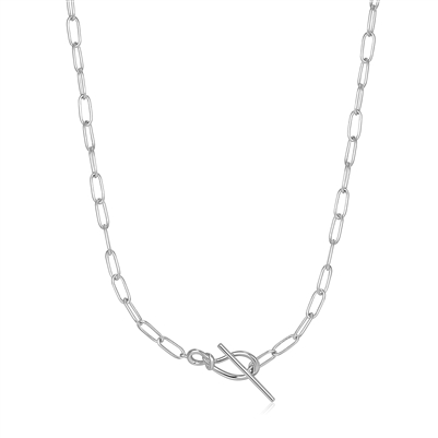 Ania Haie forget me knot sterling silver knot t bar necklace
