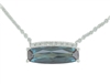 14k white gold created alexandrite & diamond necklace