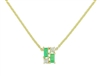 14k yellow gold genuine emerald & diamond necklace