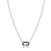 Ania Haie sterling silver navy blue enamel carabiner cz reversible necklace