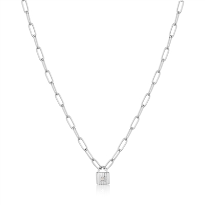 Ania Haie silver under lock & key chunky chain padlock necklace