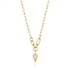 Ania Haie dance 'til dawn gold sparkle drop pendant chunky chain necklace