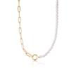 Ania Haie pearl power gold pearl chunk link chain necklace