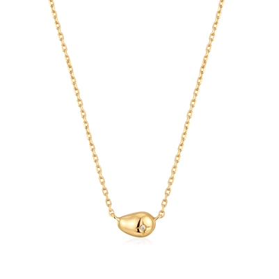 Ania Haie pearl power gold pebble sparkle necklace