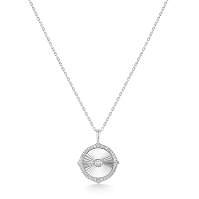 Ania Haie tide echo sterling silver diamond cut sunny disc necklace