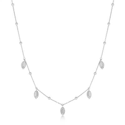 Ania Haie ripple joy sterling silver leaf station necklace
