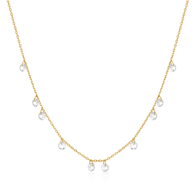 Ania Haie starlit drops gold droplet cz station necklace