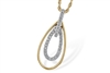 14k yellow & white gold two tone diamond fashion necklace