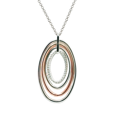 Frederic Duclos sterling silver & rose gold plated Vanessa necklace