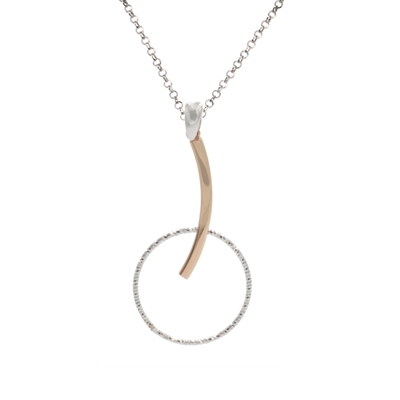 Frederic Duclos sterling silver & rose gold plated harper necklace