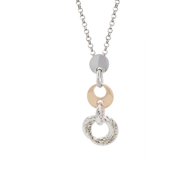Frederic Duclos sterling silver & rose gold plated Angie necklace