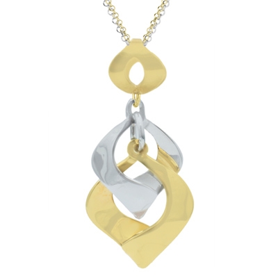 Frederic Duclos sterling silver & yellow gold plated modern figure eight necklace