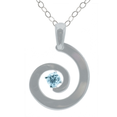 Frederic Duclos sterling silver blue topaz thick spiral necklace