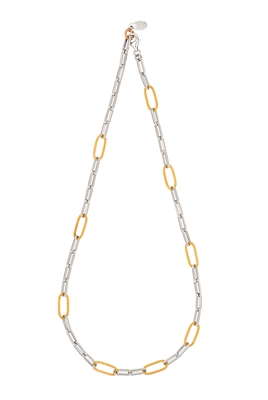 Frederic Duclos sterling silver & gold plated paperclip necklace
