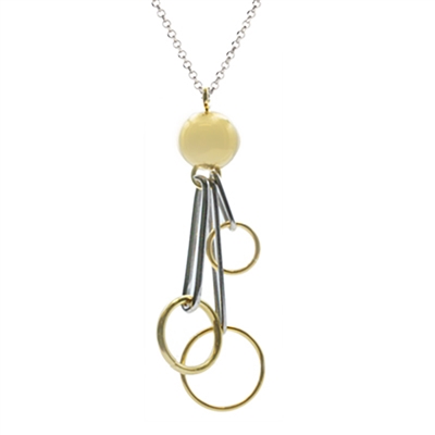 Frederic Duclos sterling silver & yellow gold plated fun clips necklace