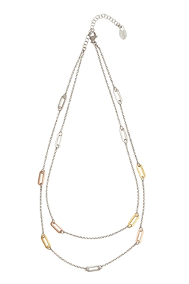 Frederic Duclos sterling silver with rose gold & yellow gold plating Yolanda necklace