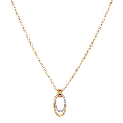 Frederic Duclos sterling silver & gold plated Shyanne oval necklace