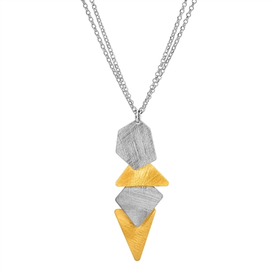 Frederic Duclos sterling silver & gold plated geomatrix necklace