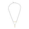 frederic duclos sterling silver & yellow gold plated double strand bar necklace