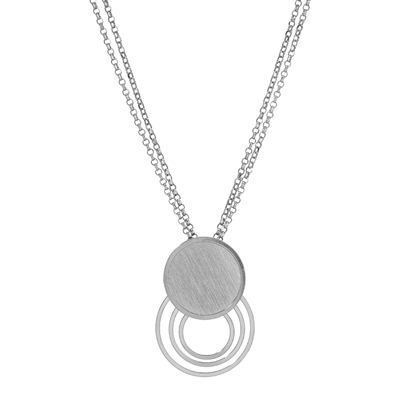 Frederic duclos sterling silver circle echo double strand necklace