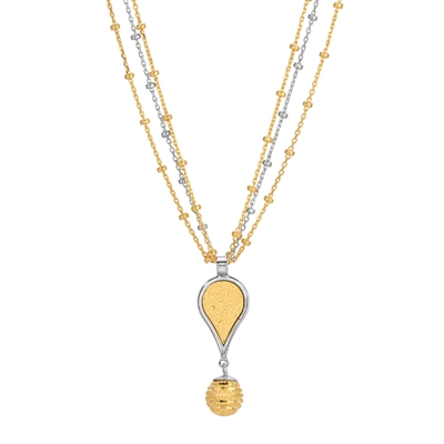 frederic duclos sterling silver & gold plated fantasy ball necklace