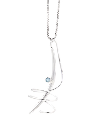 Frederic Duclos sterling silver blue topaz swirl necklace