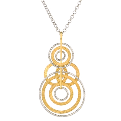 Frederic Duclos sterling silver & yellow gold plated ooh's necklace