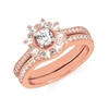 14k rose gold diamond engagement ring wedding set