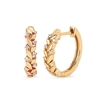 14k yellow gold diamond huggie hoop earrings