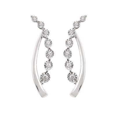 14k white gold diamond earrings