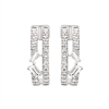 14k white gold diamond & baguette hoop earrings