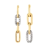 14k yellow gold diamond drop paperclip earrings