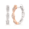 10k white & rose gold diamond hoop reversible earrings