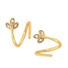 14k yellow gold diamond leaf hoop earrings