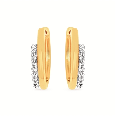 14k yellow gold diamond hoop earrings