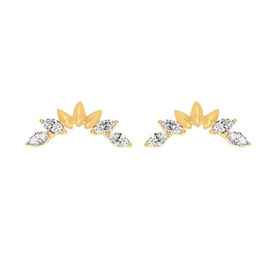 14k yellow gold diamond earrings