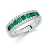 14k emerald & diamond band fashion ring