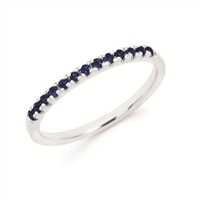 14k white gold blue sapphire stackable ring