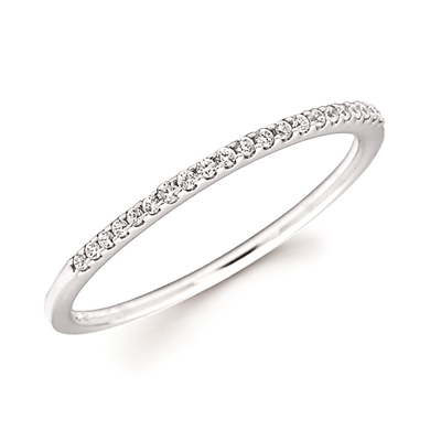 14k white gold diamond stackable band