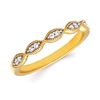 14k yellow gold teardrop milgrain stackable ring band