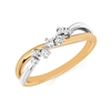 14k white & yellow gold two tone diamond fashion ring