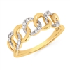 14k yellow gold diamond link fashion ring