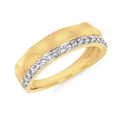 14k yellow gold diamond fashion stackable ring