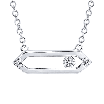 14k white gold sliding diamond necklace