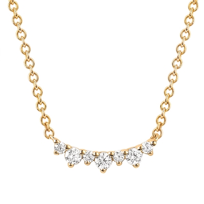 14k yellow gold diamond curve necklace