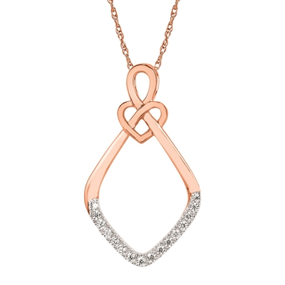 14k rose gold diamond necklace