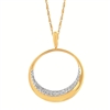 14k yellow gold pave diamond circle necklace