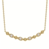 14k yellow gold milgrain diamond bar necklace