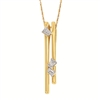 14k yellow gold baguette diamond double bar necklace