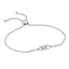 sterling silver & diamond adjustable bolo link bracelet